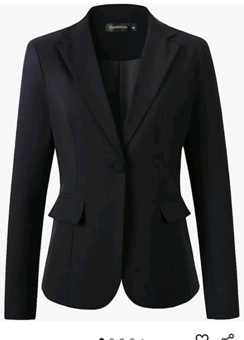 Beninos Womens Business Casual Blazer Office Work Solid Suit Jacket